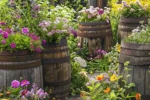 9 überraschende Ideen für die Gartengestaltung mit Holzfässern