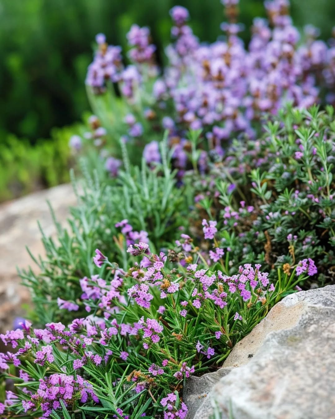 Blooming herb garden with rosemary and lavender 3