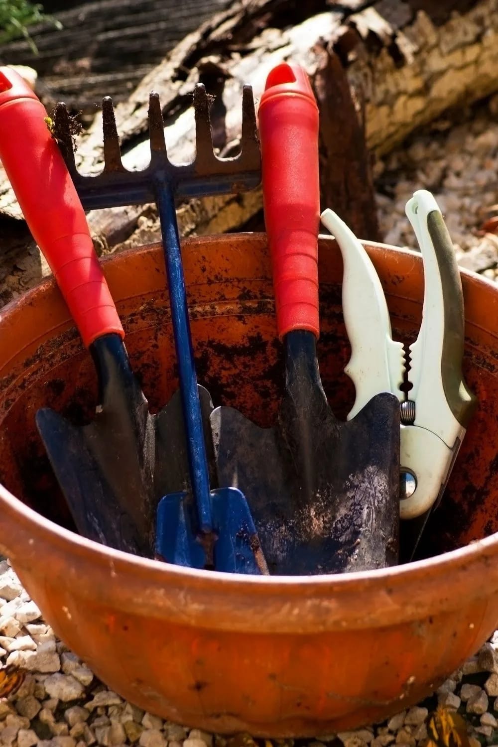 dirty gardening tools