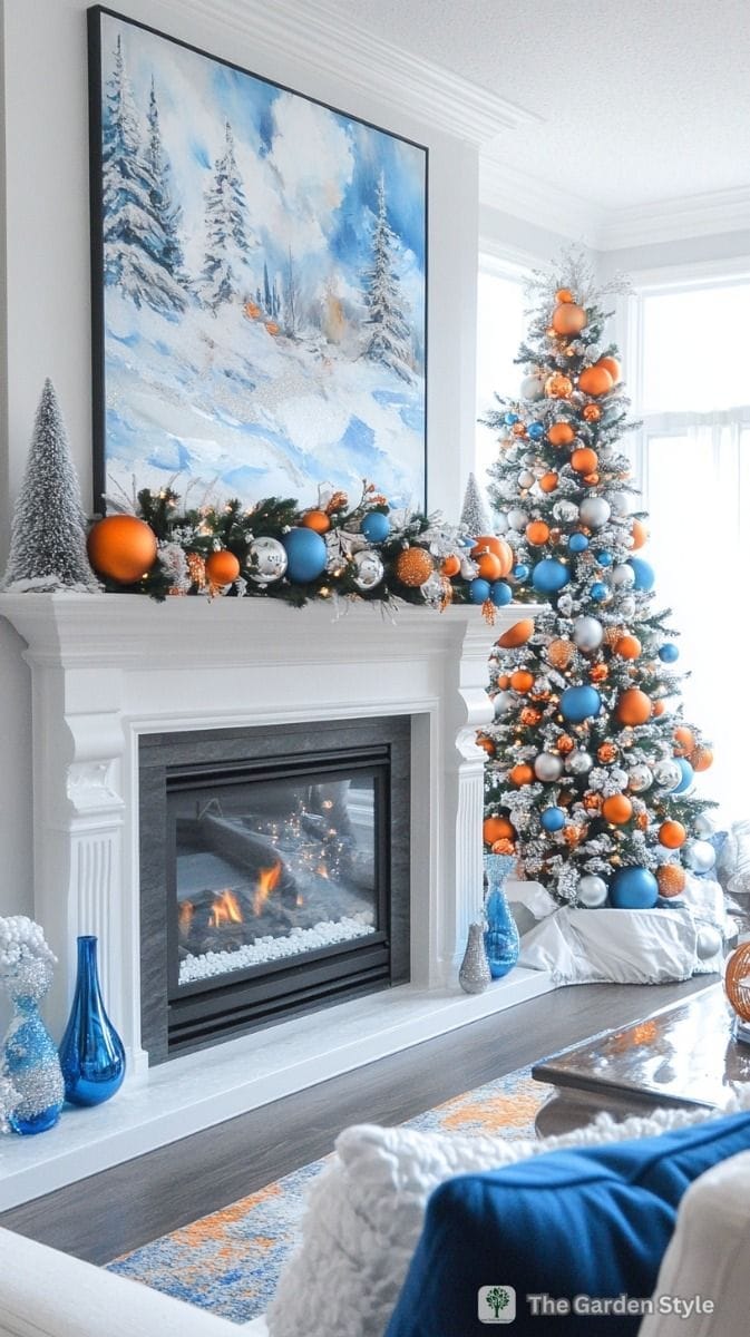 Vibrant Christmas Decor: Blue and Orange for a Modern Twist | Christmas Decor Ideas for Your Home