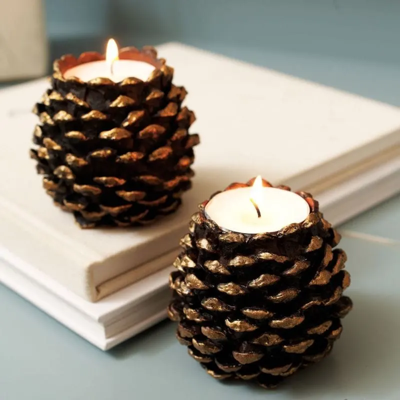 Pinecone Candle Holders